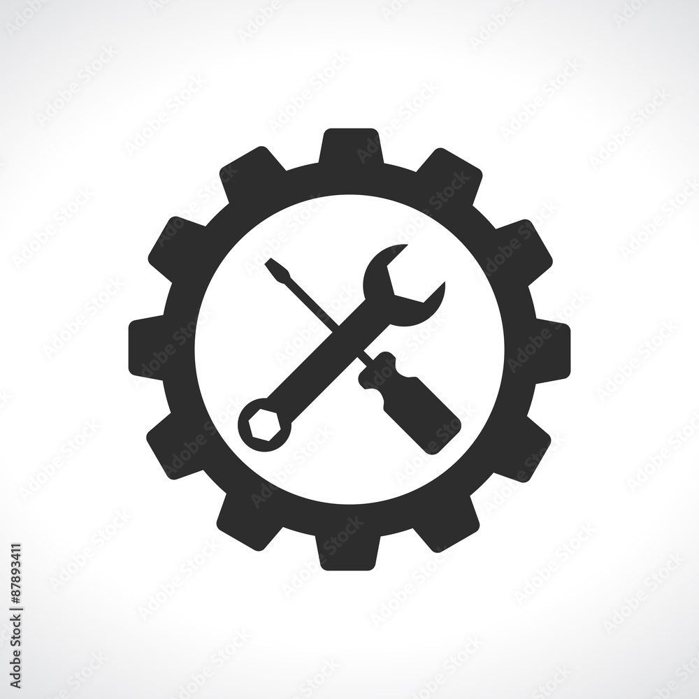tools with gear icon tools with gear icon