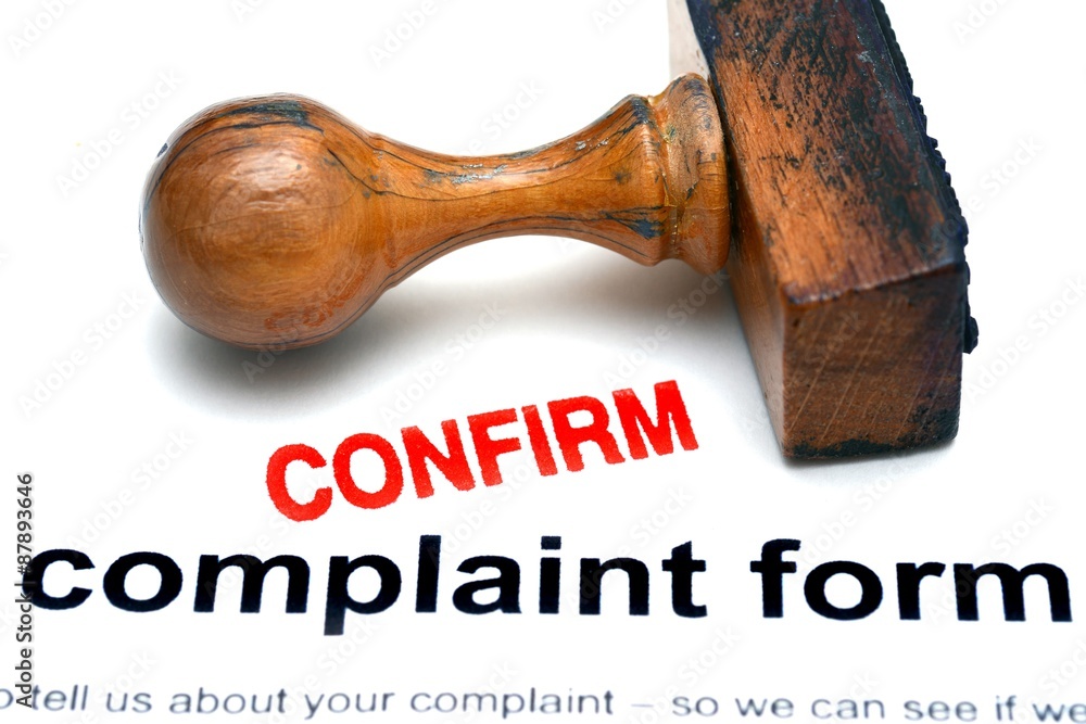Complaint form confirm Complaint form confirm