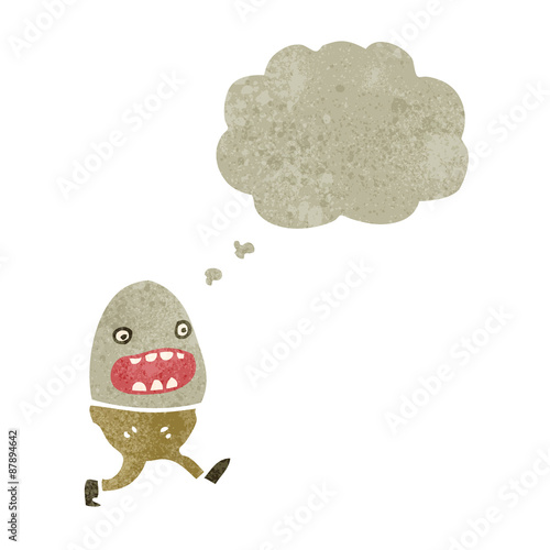 retro cartoon runny egg