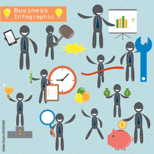 Business people icon element set.