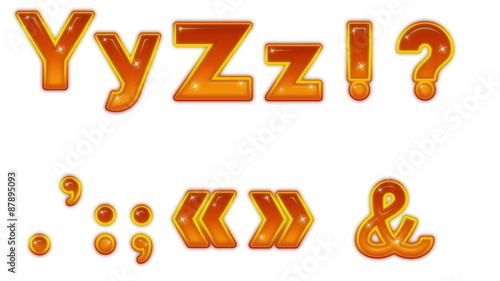 Set of Buttons, Letters and Signs, Seamless Loop