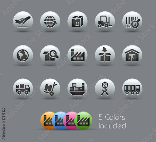 Industry and Logistics Icons -- Pearly Series