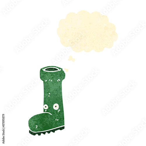 retro cartoon wellington boot