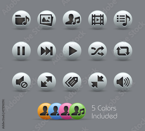 Media Player Icons -- Pearly Series