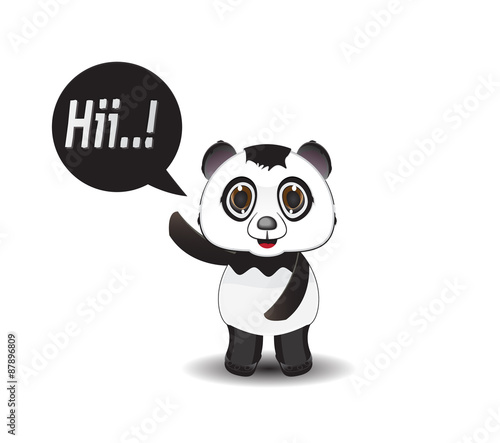 Fototapeta Naklejka Na Ścianę i Meble -  panda say hii