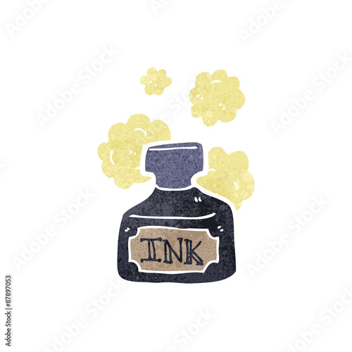 retro cartoon ink bottle