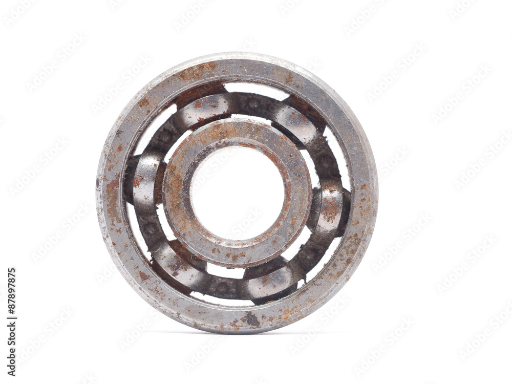 Old bearing on a white background Old bearing on a white background