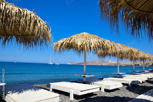 Fototapeta Naklejka Na Ścianę i Meble -  Santorini, beach, travel, Greece