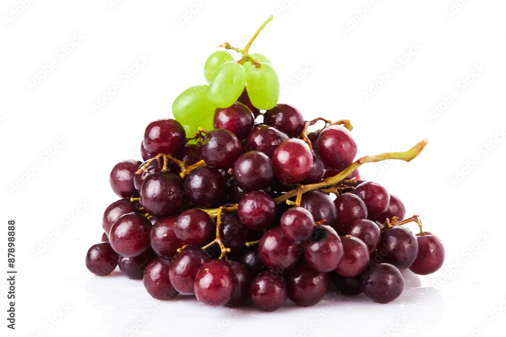 Fototapeta premium fresh rose and green grapes