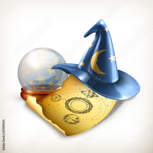 Magician hat, vector illustration