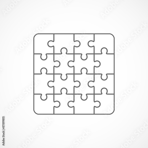 Jigsaw puzzle blank template sixteen elements