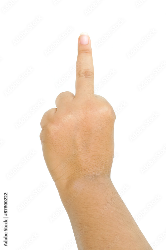Hand show gestures middle finger isolated on white background Hand show gestures middle finger isolated on white background
