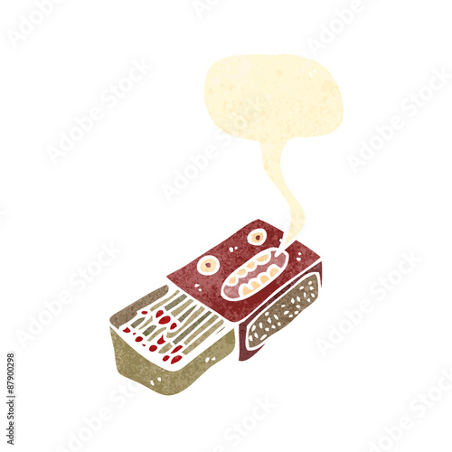 retro cartoon matchbox