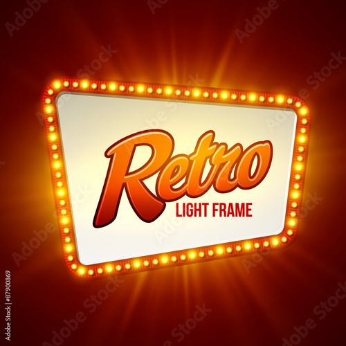 Shining retro light banner.  Vector illustration