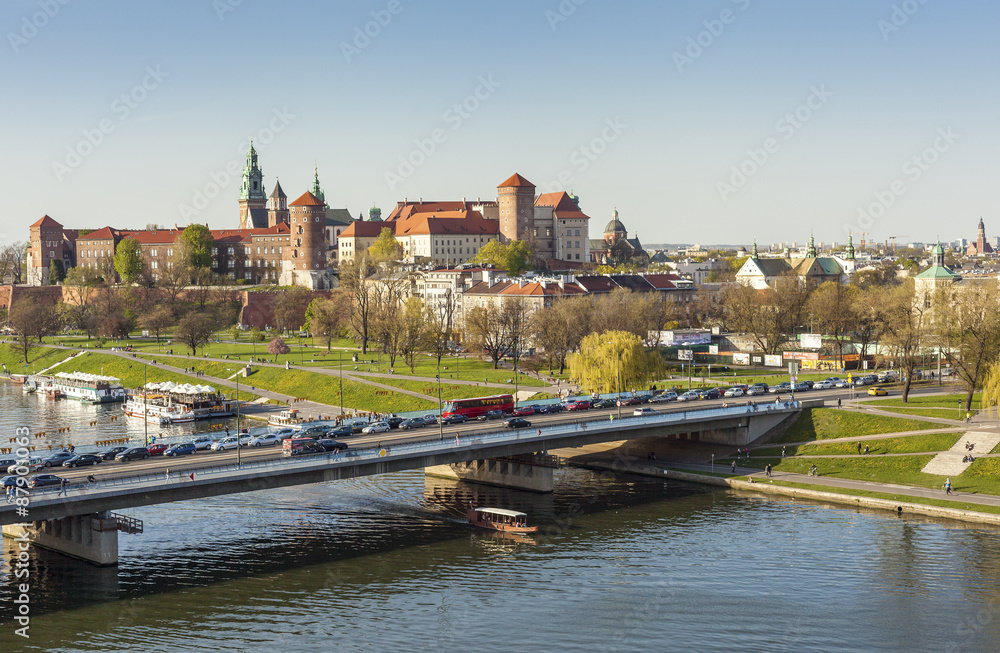 Fototapeta premium Krakow Aerial Panorama, Poland, Europe