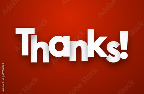 Paper thanks sign.