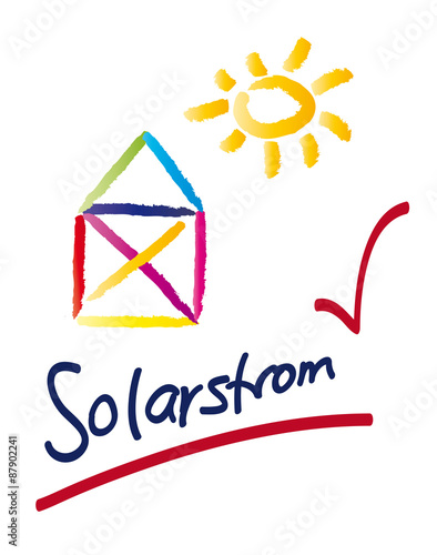 Jetzt handeln - Haus und Sonne mit Nutzung von Sonnenenergie - Erzeugung von Solarstrom, Photovoltaikanlage auf dem eigenen Haus, Stromerzeuger werden