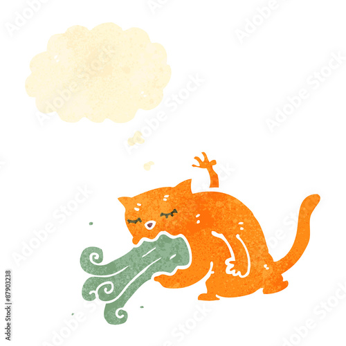retro cartoon burping cat