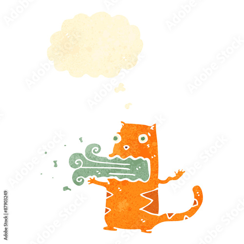 retro cartoon burping cat