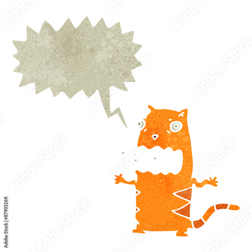 retro cartoon burping cat
