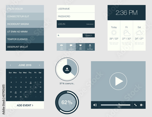 Flat design graphic user interface concept
