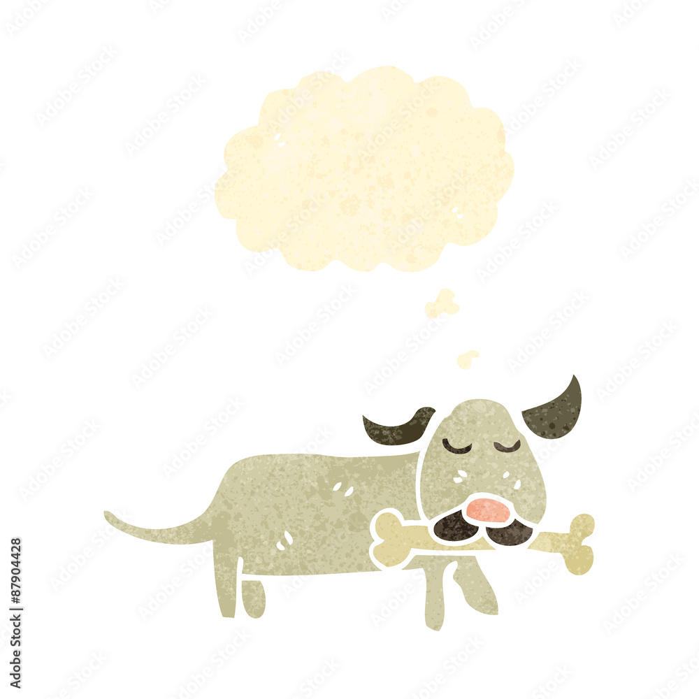 retro cartoon dog with bone retro cartoon dog with bone