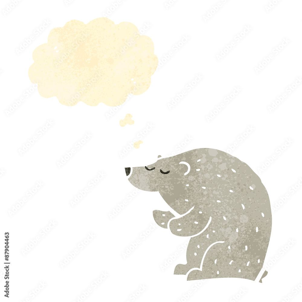 retro cartoon polar bear with thought bubble retro cartoon polar bear with thought bubble