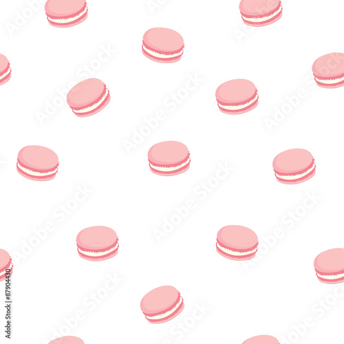 Strawberry macaron seamless background.