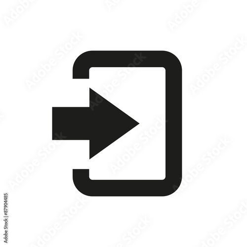 The login icon. Entry and input, authorization symbol. Flat