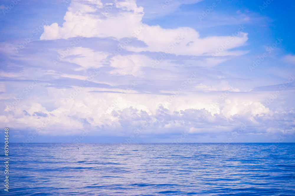 Sea and cloudy sky. Ocean view