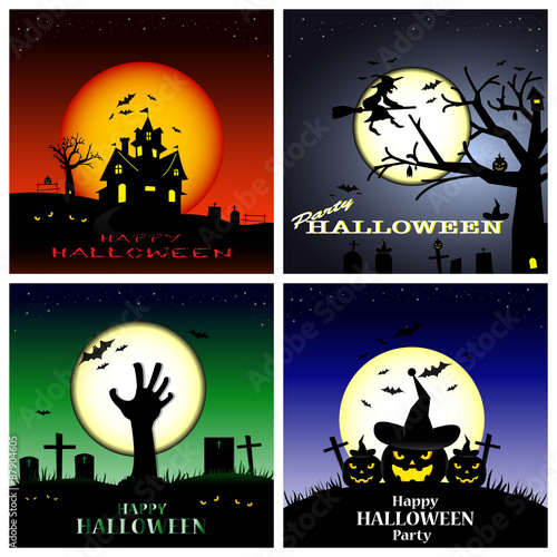 Halloween background,Halloween set.