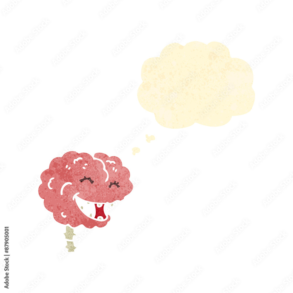 retro cartoon laughing brain retro cartoon laughing brain