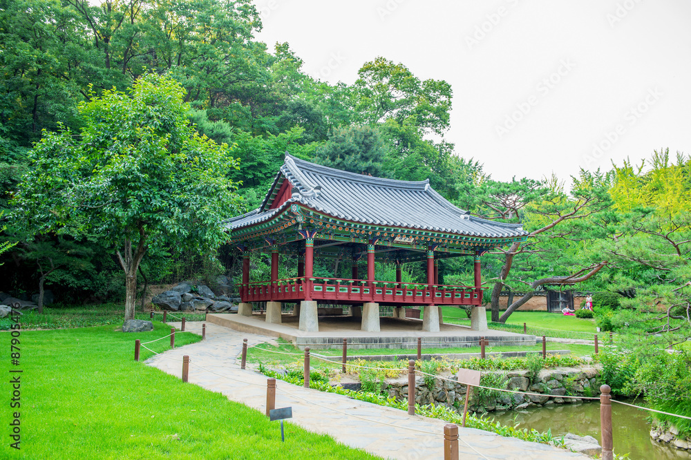 Korean Folk Village,Traditional Korean style architecture in Suw Korean Folk Village,Traditional Korean style architecture in Suw