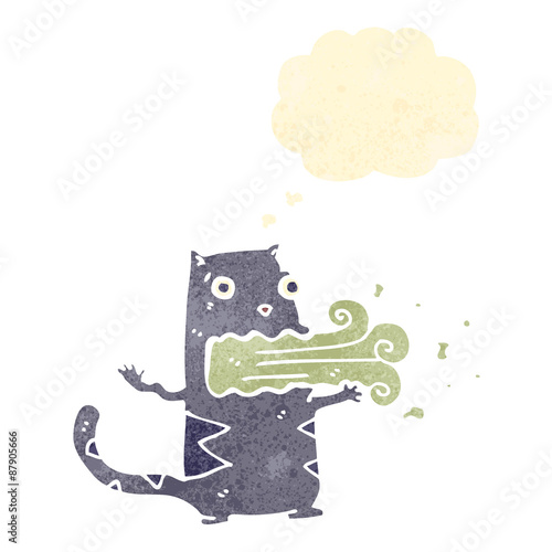 retro cartoon burping cat