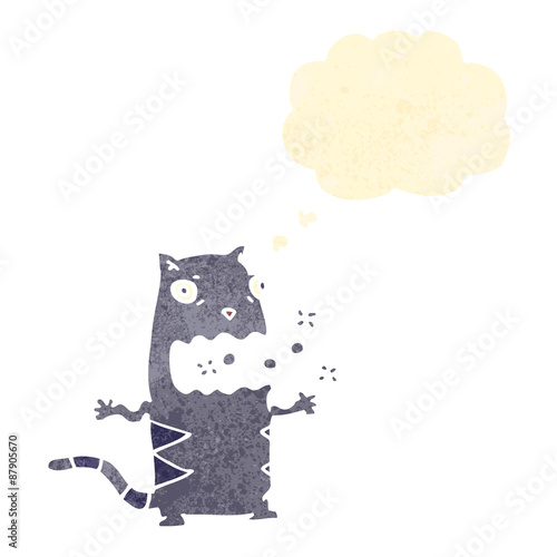 retro cartoon burping cat