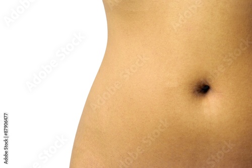 Woman belly isolated on white background