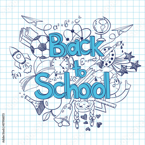 Sketch Back to School Background.