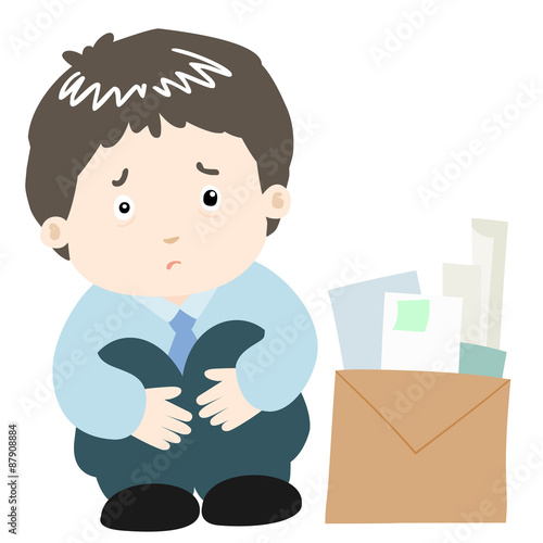 sad businessman on white background vector