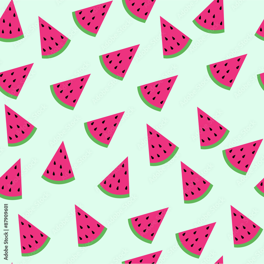 Seamless pattern of watermelon slices with seads. Seamless pattern of watermelon slices with seads.