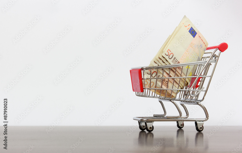 shopping cart with euro