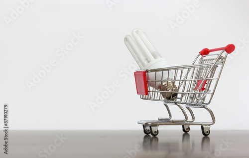 shopping cart with saving lamp