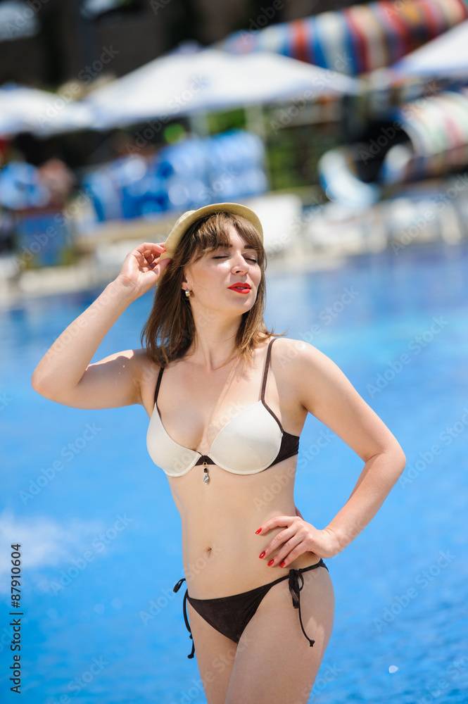 sexy young woman in the swimming pool sexy young woman in the swimming pool