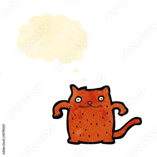 retro cartoon cat with thougth bubble photo