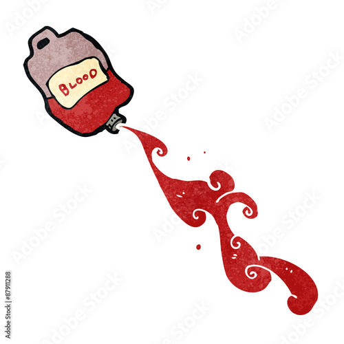 retro cartoon blood bag