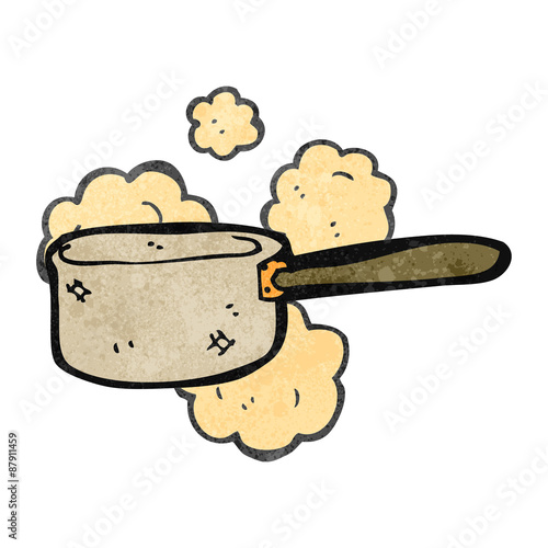 retro cartoon kitchen saucepan