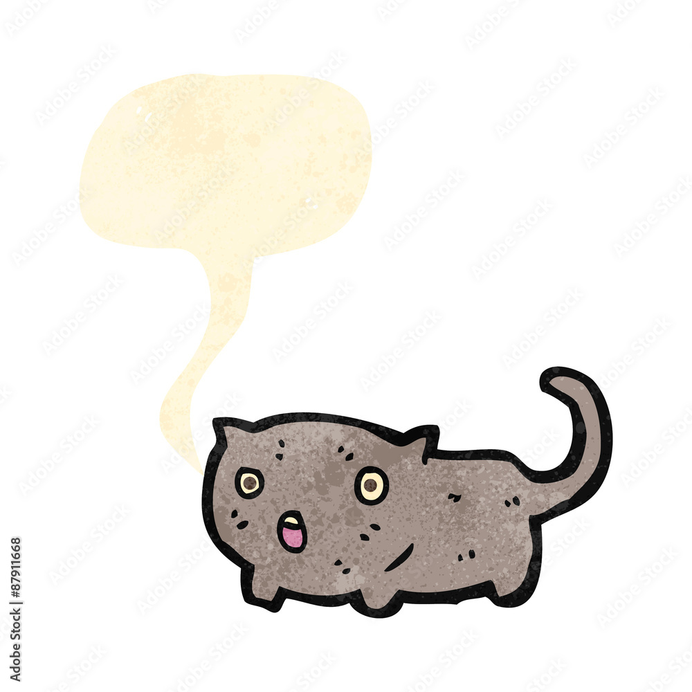 retro cartoon cat with speech bubble retro cartoon cat with speech bubble