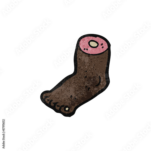 retro cartoon severed foot