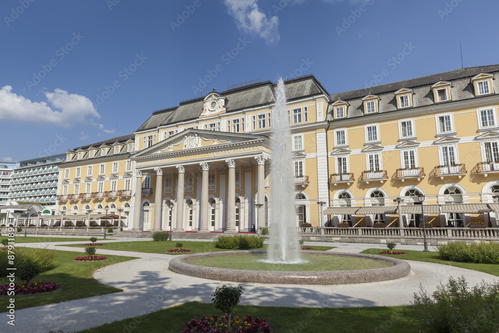 Park with waterworks and spa buildings in Rogaska Slatina, Slovenia