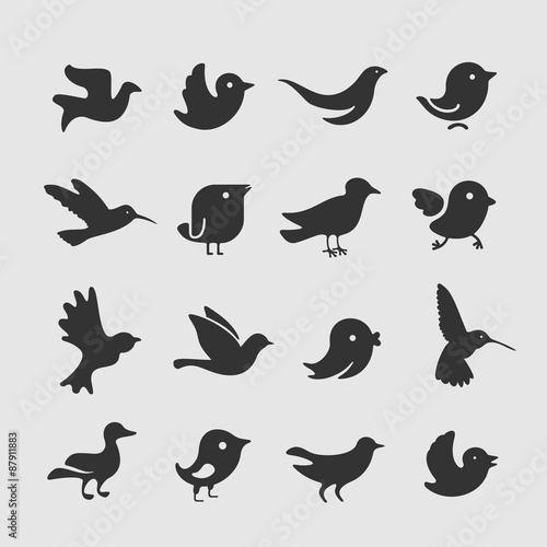Vector Set of bird symbols
