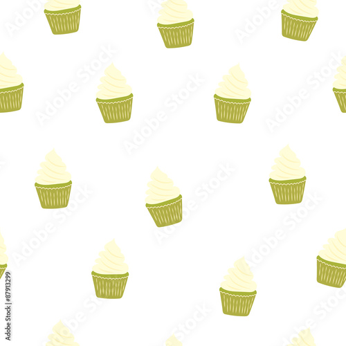 Cupcake seamless background.